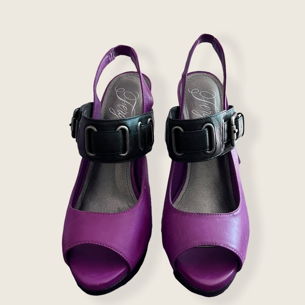 Fergie Mission-Magenta Leather Upper Heels Size 7M